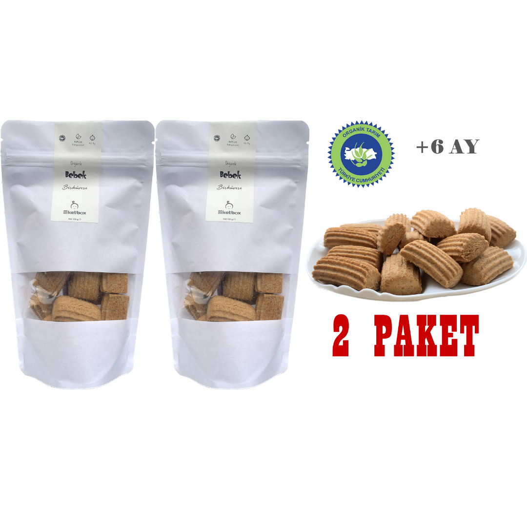 Organik Alerjen Bebek Bisküvisi – Zeytinyağlı (150 g x 2 Paket) | Toplam 300 g