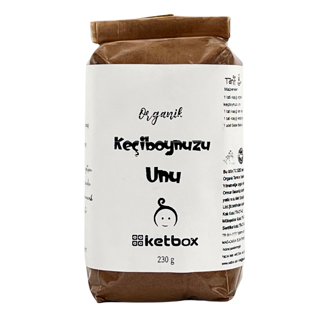 Organik Keçiboynuzu Unu – 230 g | +8 Ay ve Üzeri Bebekler İçin Ek Gıda