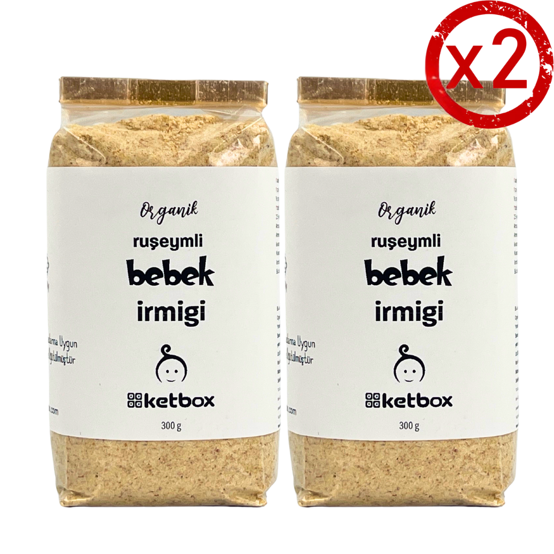 Organik Buğday Ruşeymli Bebek İrmiği – 600 g (2 x 300 g Paket) | +8 Ay Ek Gıda