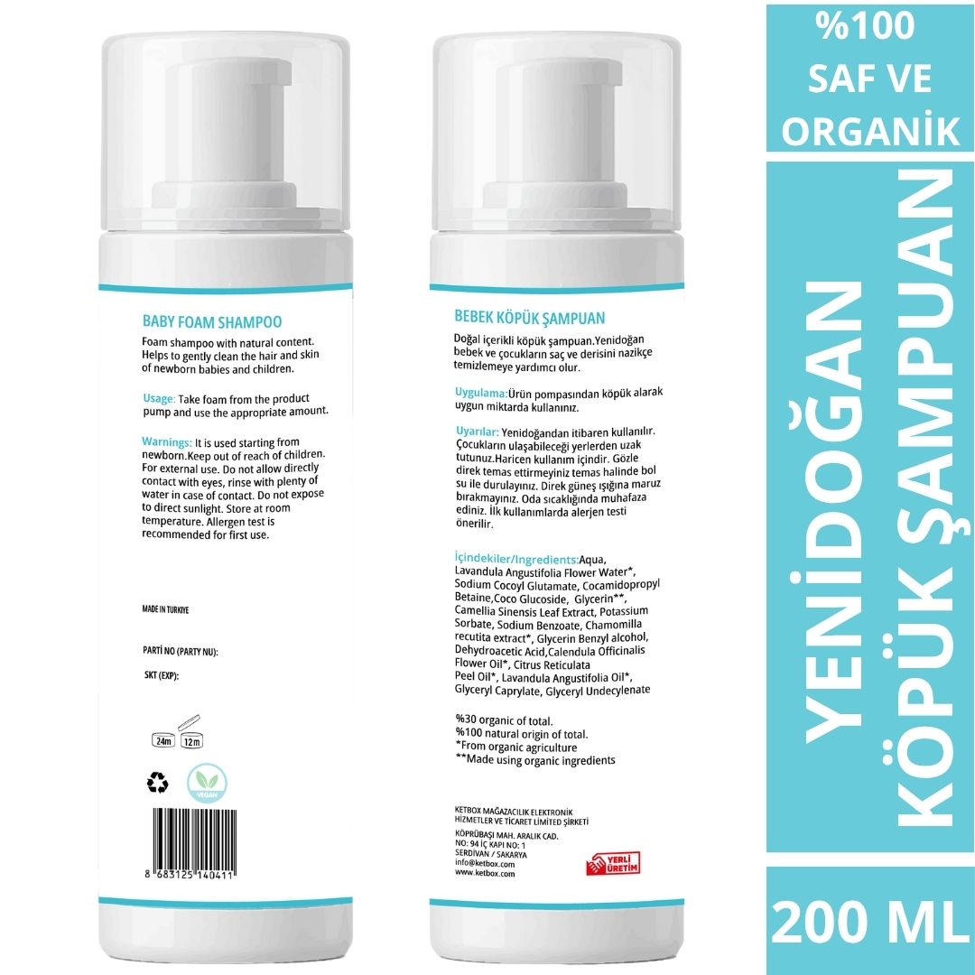 Yenidoğan Bebek Köpük Şampuanı – 200 ML