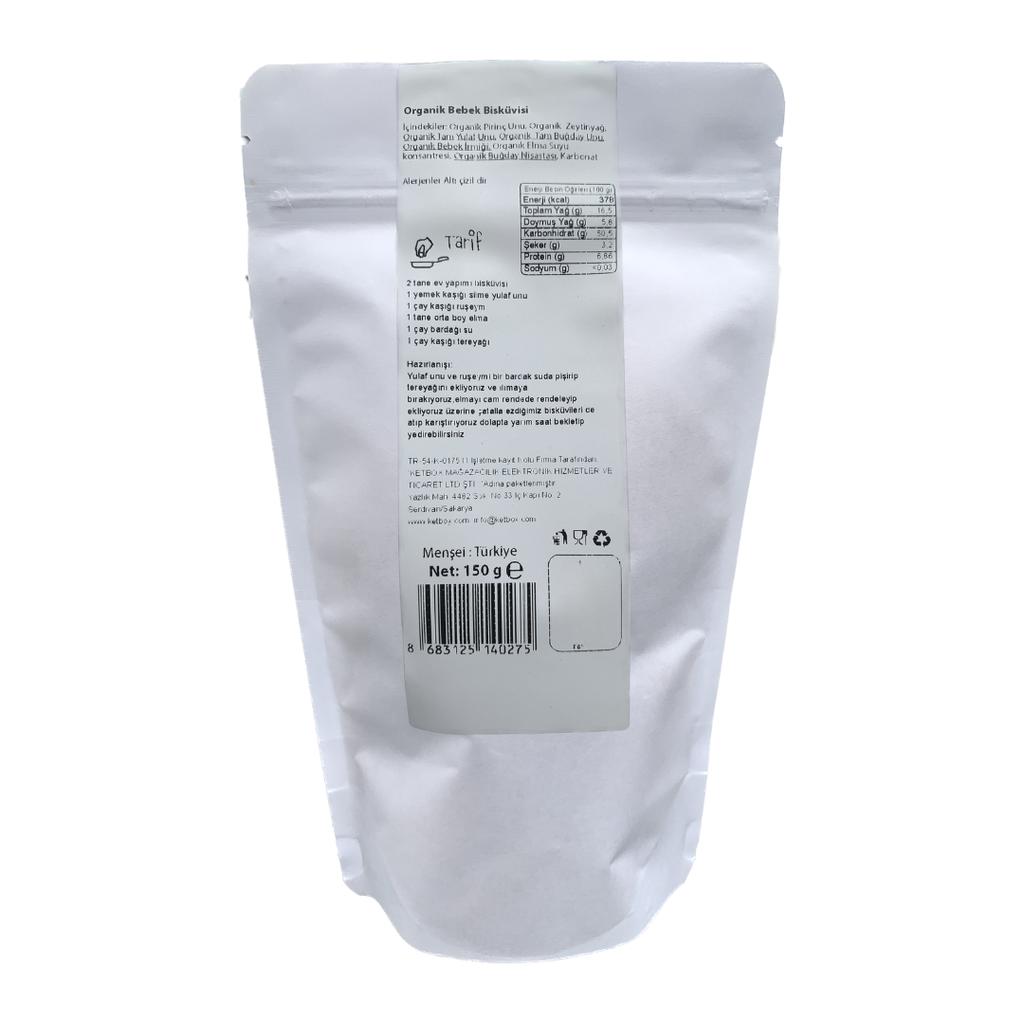 Organik Alerjen Bebek Bisküvisi – Zeytinyağlı 150 g