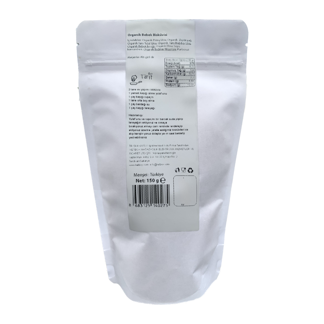Organik Alerjen Bebek Bisküvisi – Zeytinyağlı 150 g