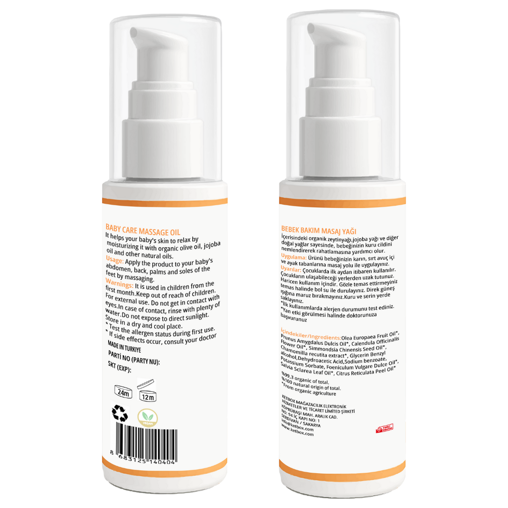 Organik ve Doğal Bebek Bakım & Masaj Yağı – 50 ML
