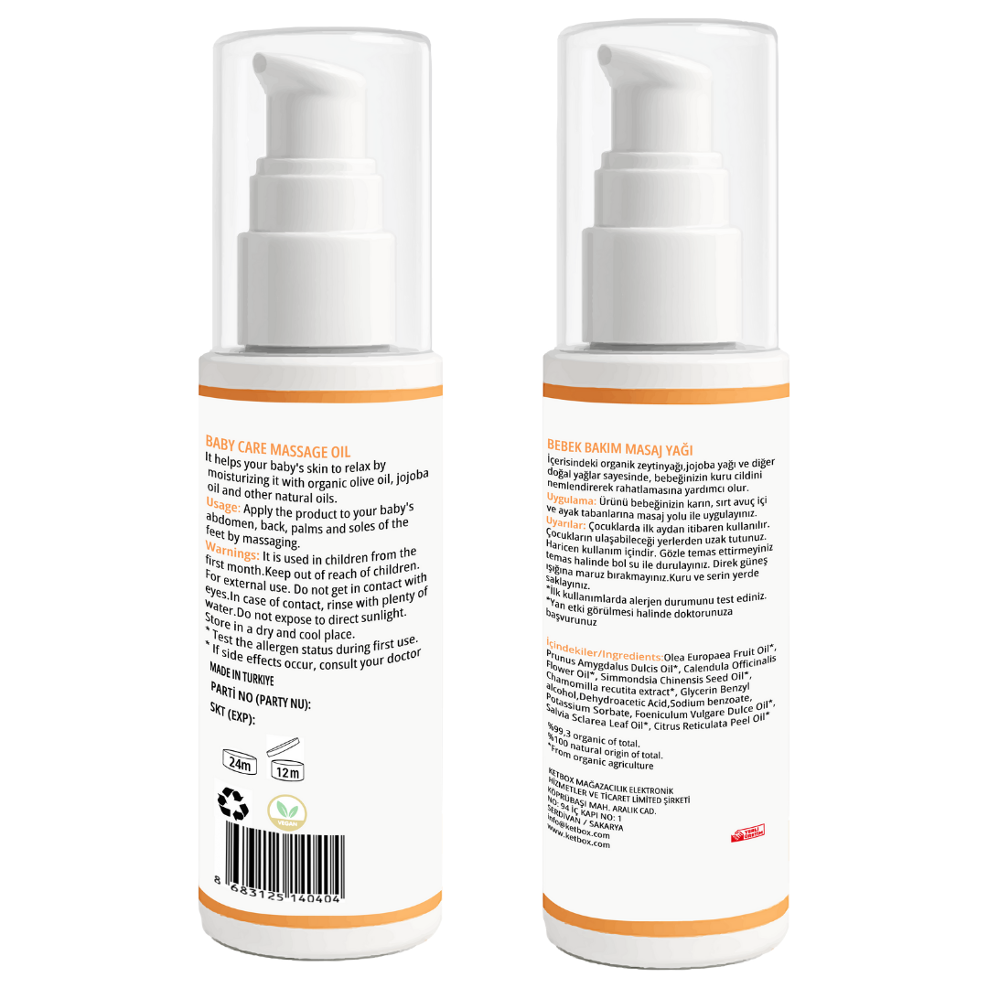 Organik ve Doğal Bebek Bakım & Masaj Yağı – 50 ML