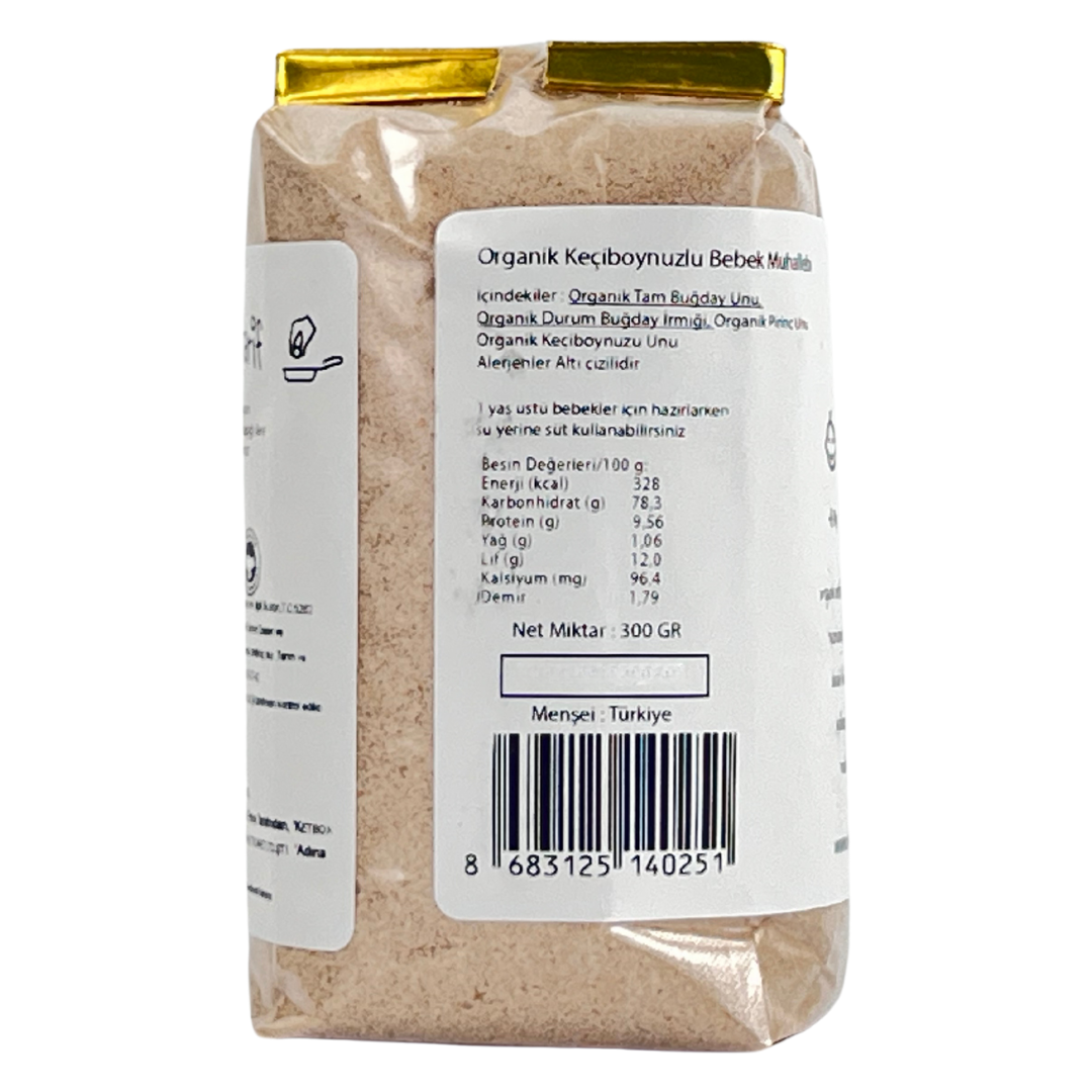 Organik Keçiboynuzlu Bebek Muhallebisi Karışımı – 300 g | +8 Ay ve Üzeri İçin