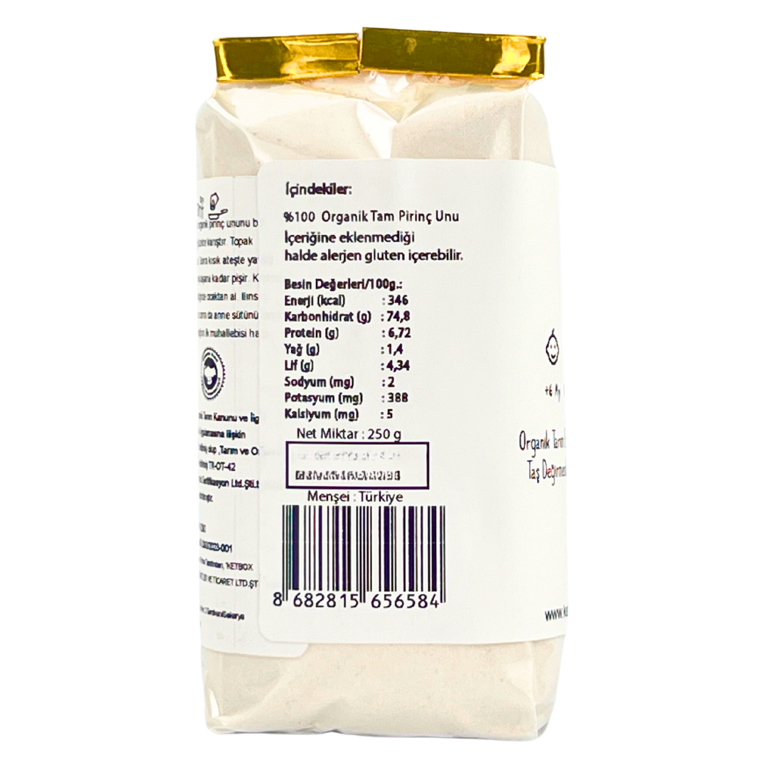 Organik Tam Pirinç Unu – 250 g | +6 Ay Bebekler İçin Ek Gıda