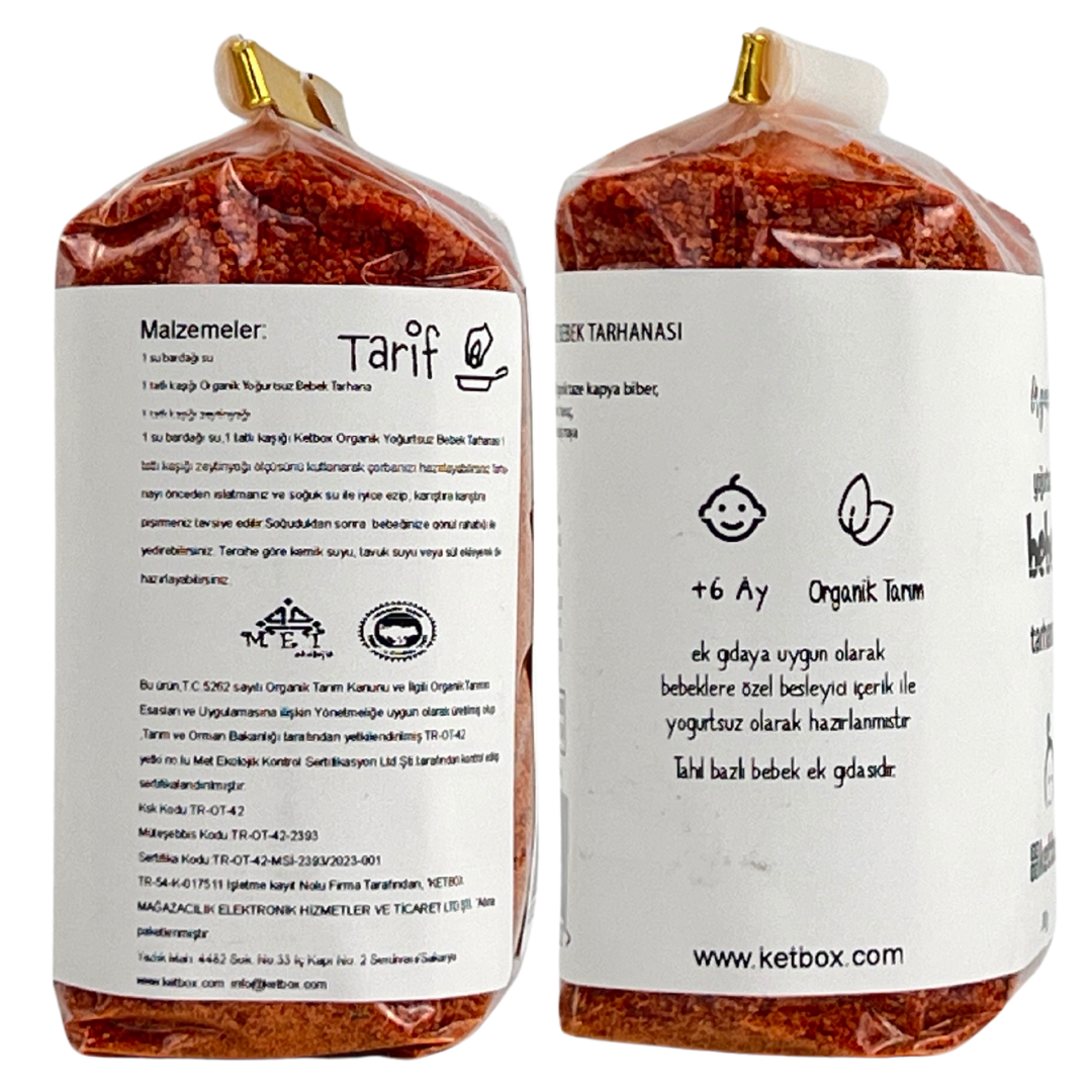 Organik Yoğurtsuz Bebek Tarhanası 300g (+6 Ay)