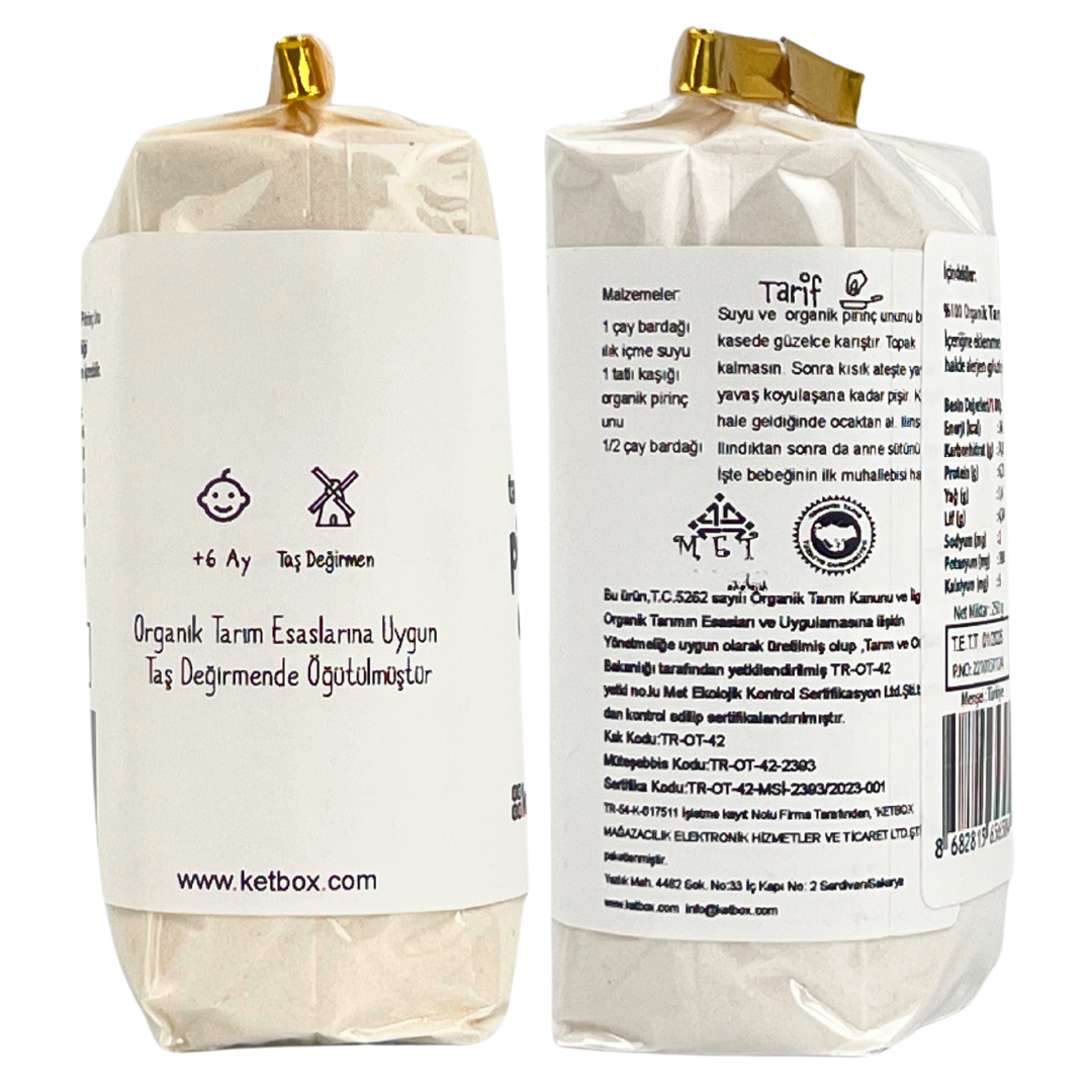Organik Tam Pirinç Unu – 250 g | +6 Ay Bebekler İçin Ek Gıda