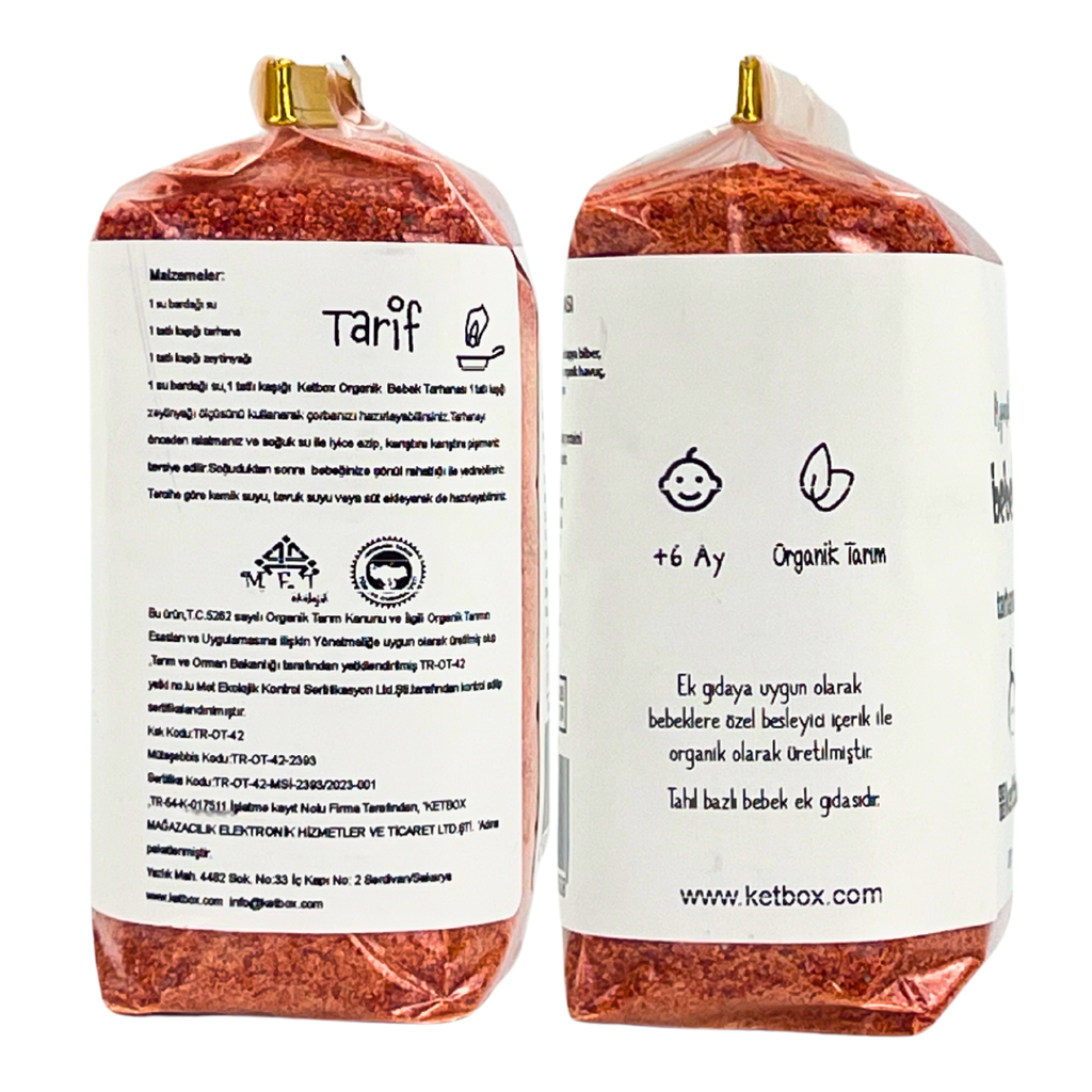 Organik Bebek Tarhanası – 300 g | +6 Ay ve Üzeri Bebekler İçin