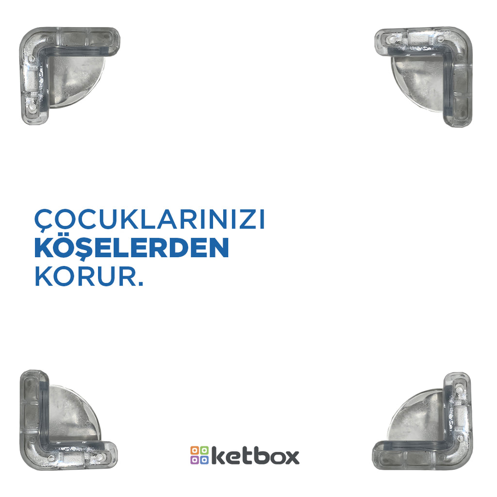 Silikon Köşe Koruyucu – 12 Adet | 3M Bantlı