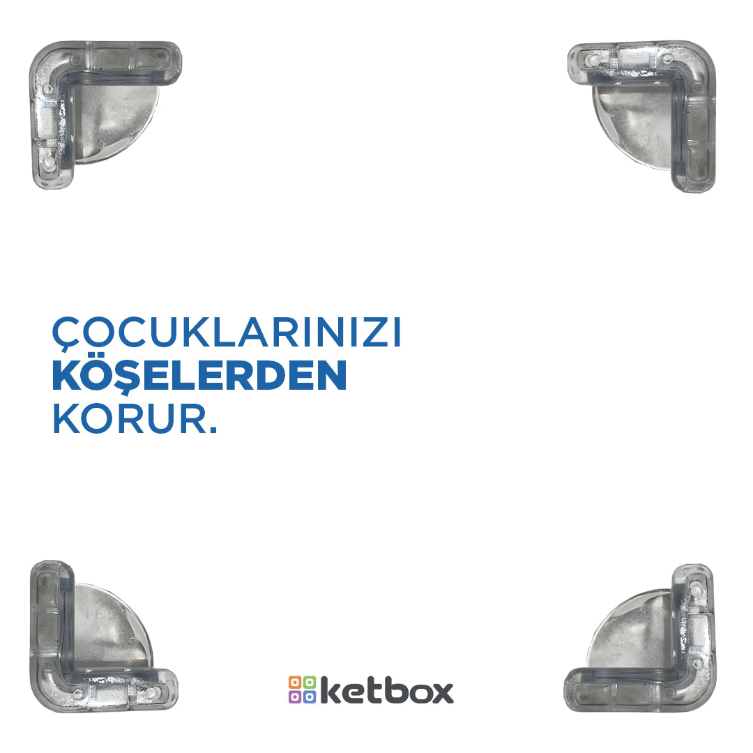 Silikon Köşe Koruyucu – 12 Adet | 3M Bantlı