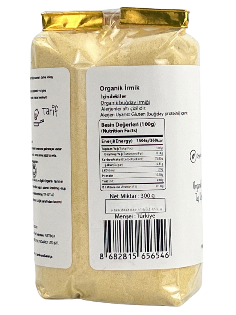 Organik Bebek İrmiği 600 g (2 x 300 g Paket)