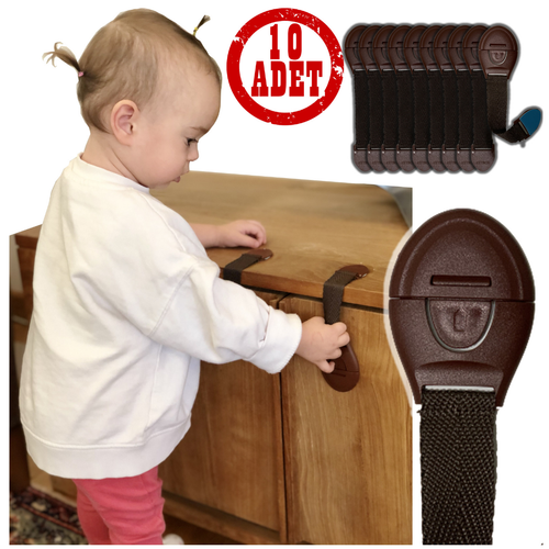 10 Adet Çok Amaçlı Bebek & Çocuk Güvenlik Kilidi