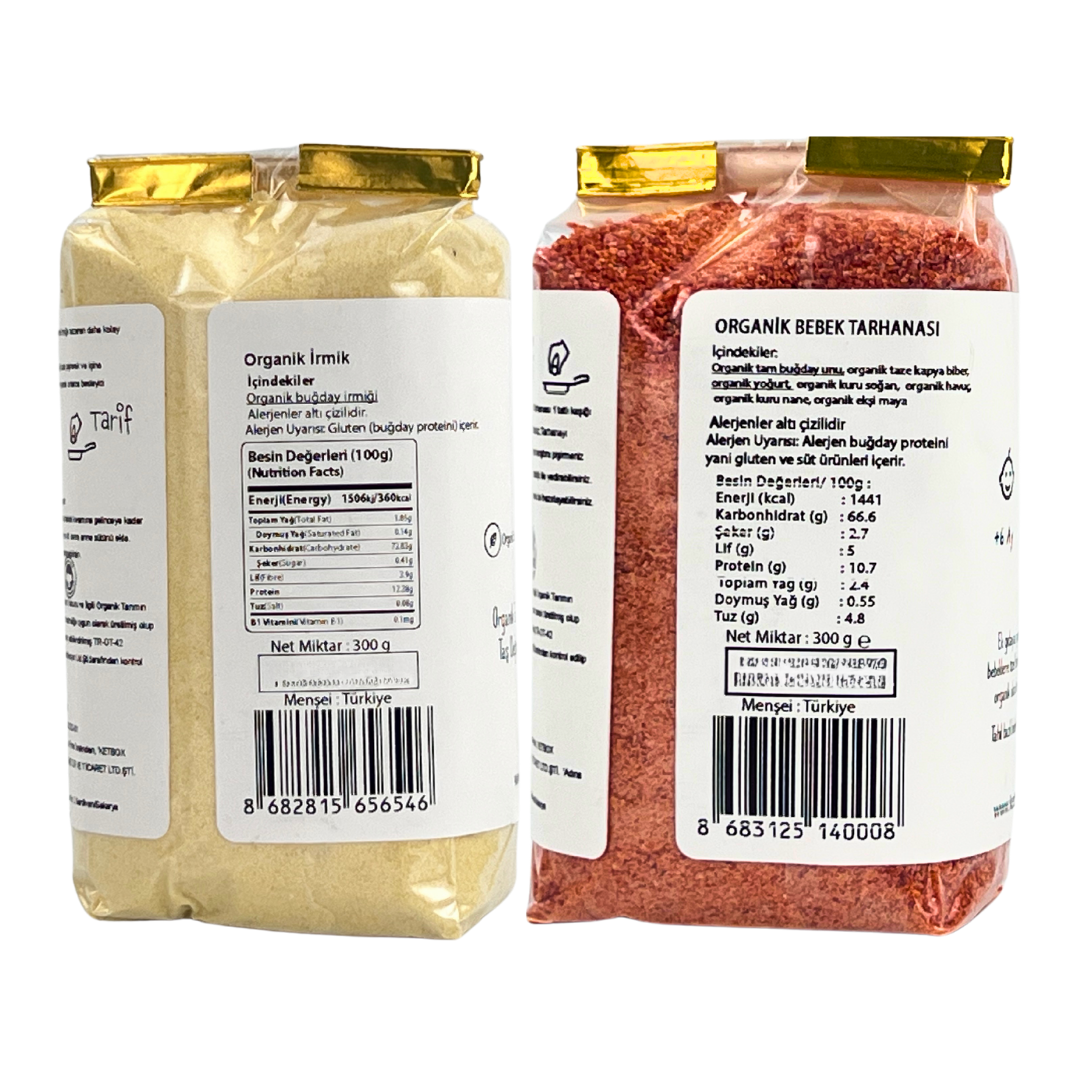 Organik Sertifikalı Bebek Ek Gıda Seti – 2 x 300 g | +6 Ay ve Üzeri Bebekler İçin